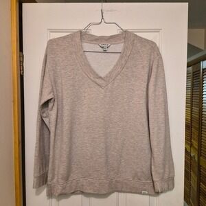 Orvis Classic Collection Mens Oatmeal Heather V-Neck Fleece Sweatshirt Medium